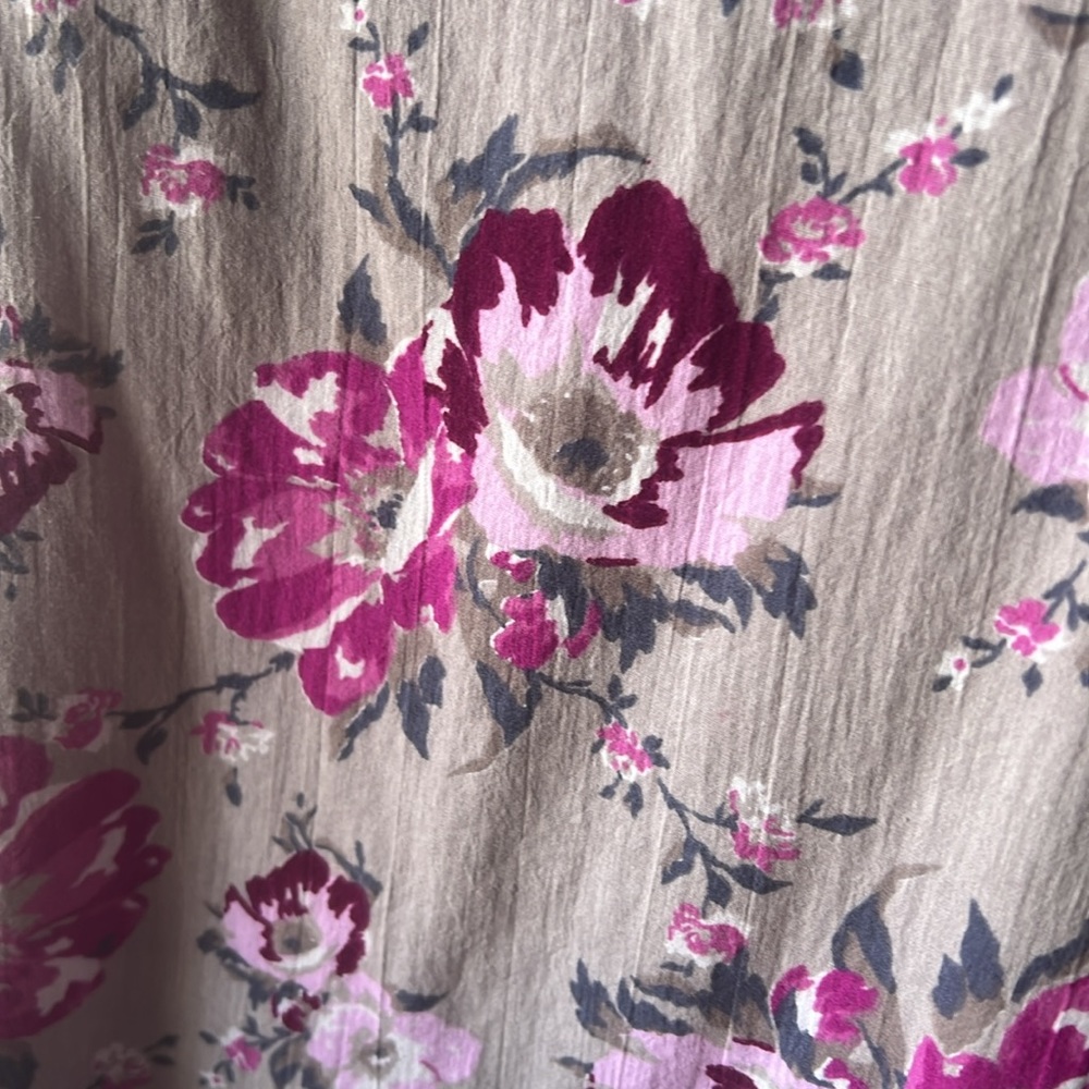 Old Navy Gray Summer Floral Pink Maroon Dress Size Medium - Picture 4 of 12